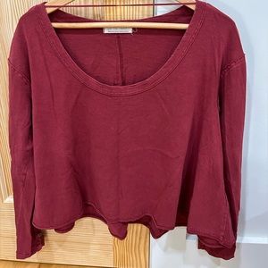 Free people red long sleeve top